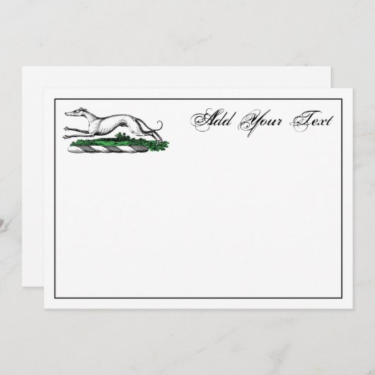 グレイハウンドランニングウィペットの紋章クレストカード ノートカード (正面/裏面)