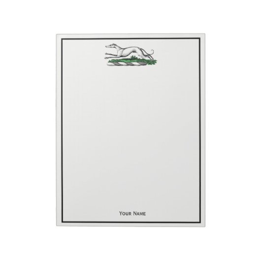 グレイハウンドランニングウィペットの紋章 ノートパッド (回転)