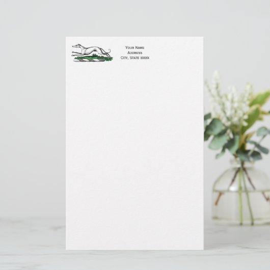 グレイハウンドランニングウィペットの紋章 便箋 (スタンド正面)