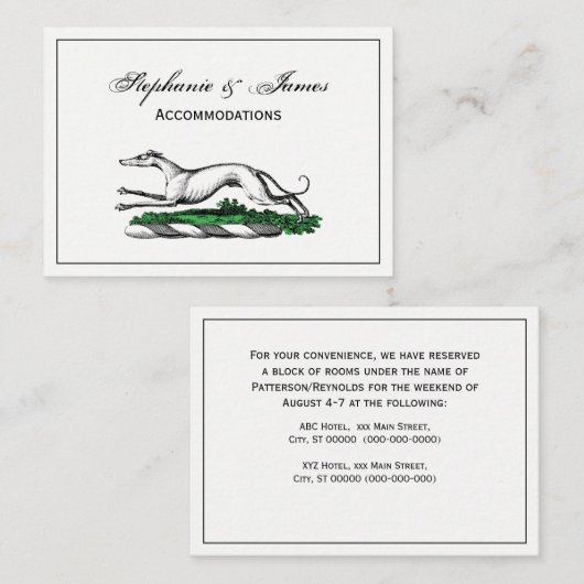 グレイハウンドランニングウィペットの紋章 名刺 (正面/裏面)