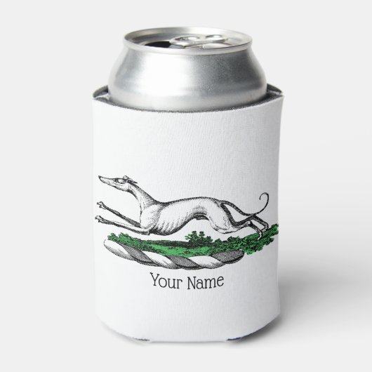 グレイハウンドランニングウィペットの紋章 缶クーラー (缶正面)