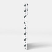 グレイハウンドラーチャーキュート犬シルエットグリッドホワイト iPhoneケース (右側面)