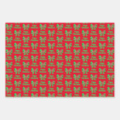 グレイハウンドラーチャークリスマスドッグ&ボウラッピング ラッピングペーパーシート (正面)