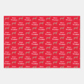 グレイハウンドラーチャードッグシルエット赤メリーウォフマス ラッピングペーパーシート (正面)