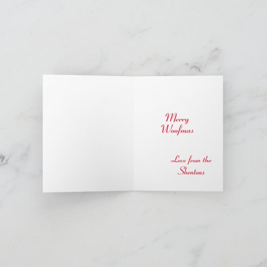 グレイハウンドラーチャードッグシルエットChristmasTree Wht カード (内部)