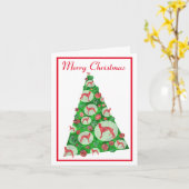 グレイハウンドラーチャードッグシルエットChristmasTree Wht カード (黄色い花)