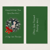 グレイハウンドリースクリスマスホリデーギフトカードラベル (正面&裏面)