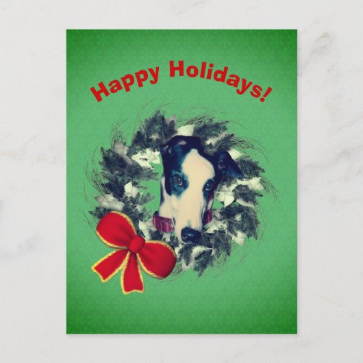 グレイハウンドリースクリスマスホリデーポストカード シーズンポストカード (正面)