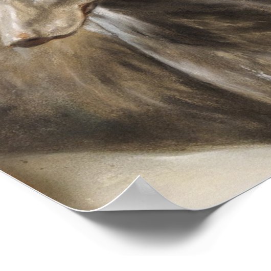 グレイハウンドヴィンテージ油絵 ポスター (角)