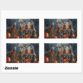 グレイハウンド不気味ハロウィーン 長方形シール (シート)