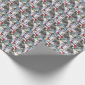 グレイハウンド冬ワンダーランドクリスマスジョイ ラッピングペーパー (角)