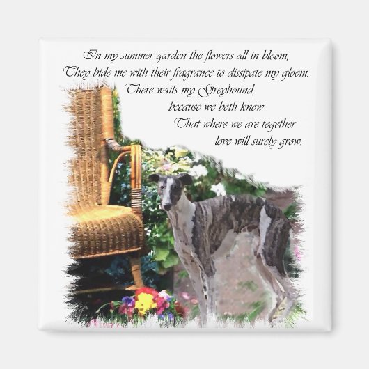 グレイハウンド愛好家のためのアートギフト マグネット (正面)