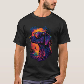 グレイハウンド愛好家のためのレトロなサンセット グレイハウンド Tシャツ