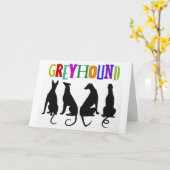 グレイハウンド愛 カード (黄色い花)