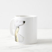 "グレイハウンド愛"犬の芸術のマグ コーヒーマグカップ (正面左)