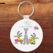 グレイハウンド母キーチェーン キーホルダー (正面)