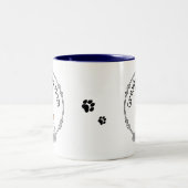 グレイハウンド母（子犬の白）かわいい犬のおもしろい母 ツートーンマグカップ (中央)