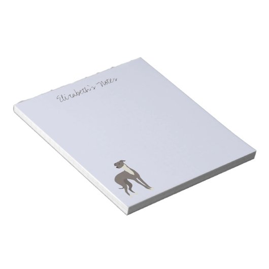 グレイハウンド漫画パーソナライズされた犬 ノートパッド (アングル)