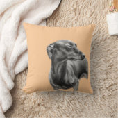 グレイハウンド炭スケッチ クッション (ブランケット)