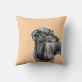 グレイハウンド炭スケッチ クッション (裏面)