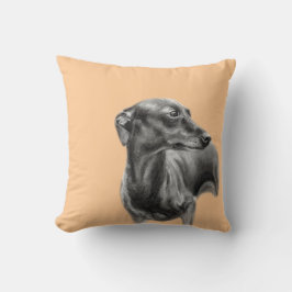 グレイハウンド炭スケッチ クッション