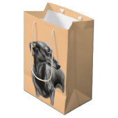 グレイハウンド炭スケッチ ミディアムペーパーバッグ (正面アングル)