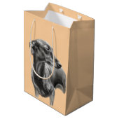 グレイハウンド炭スケッチ ミディアムペーパーバッグ (裏面アングル)