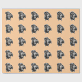 グレイハウンド炭スケッチ ラッピングペーパー