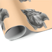 グレイハウンド炭スケッチ ラッピングペーパー (ロールコーナー)