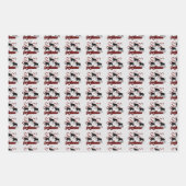 グレイハウンド犬と赤いハート ラッピングペーパーシート (正面2)