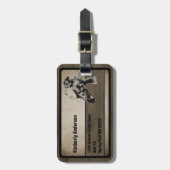 グレイハウンド犬のポートレートのカスタム ラゲッジタグ (正面縦)