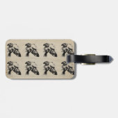グレイハウンド犬のポートレートのカスタム ラゲッジタグ (裏面横)