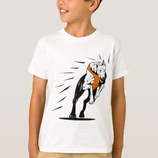 グレイハウンド犬のレース用レトロ Tシャツ
