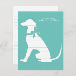 グレイハウンド犬の子犬 サンキューカード