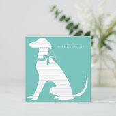 グレイハウンド犬の子犬 サンキューカード (スタンド正面)