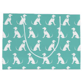 グレイハウンド犬の子犬 ラージペーパーバッグ (裏面)