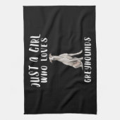 グレイハウンド犬の恋人のギフトを愛する女の子だけ キッチンタオル (縦)