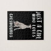 グレイハウンド犬の恋人のギフトを愛する女の子だけ ジグソーパズル (横)