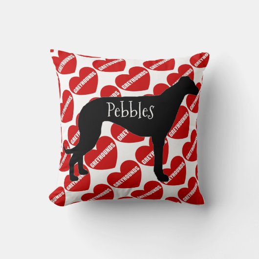 グレイハウンド犬の愛のために クッション (正面)