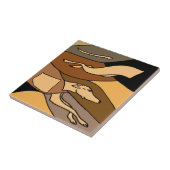 グレイハウンド犬の抽象美術のデザイン タイル (側面)