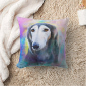 グレイハウンド犬の水の色のアー絵画ト クッション (ブランケット)