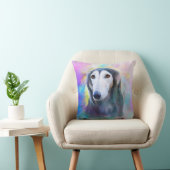 グレイハウンド犬の水の色のアー絵画ト クッション (椅子)