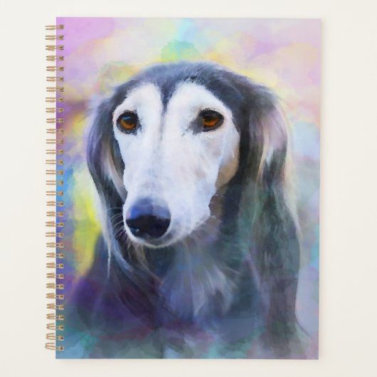 グレイハウンド犬の水の色のアー絵画ト プランナー手帳 (正面)