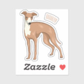 グレイハウンド犬の漫画イラストレーション シール (シート)