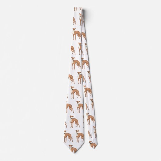 グレイハウンド犬の漫画イラストレーション ネクタイ (正面)