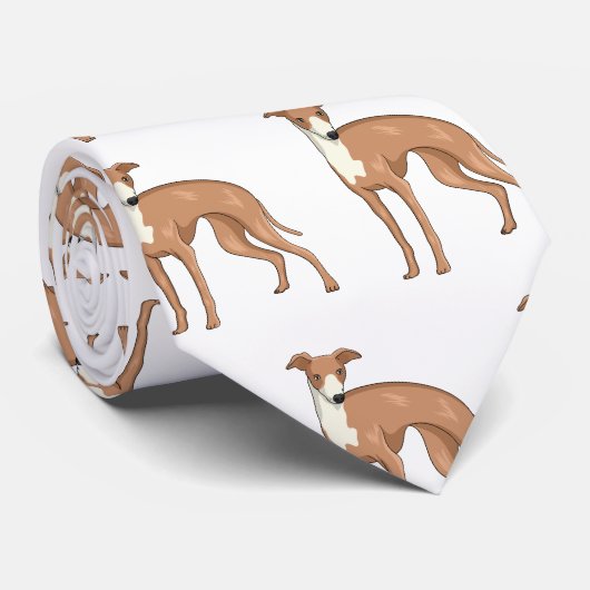 グレイハウンド犬の漫画イラストレーション ネクタイ (ロール)