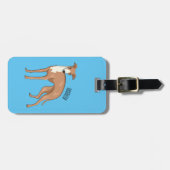 グレイハウンド犬の漫画イラストレーション ラゲッジタグ (正面横)