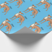 グレイハウンド犬の漫画イラストレーション ラッピングペーパー (角)