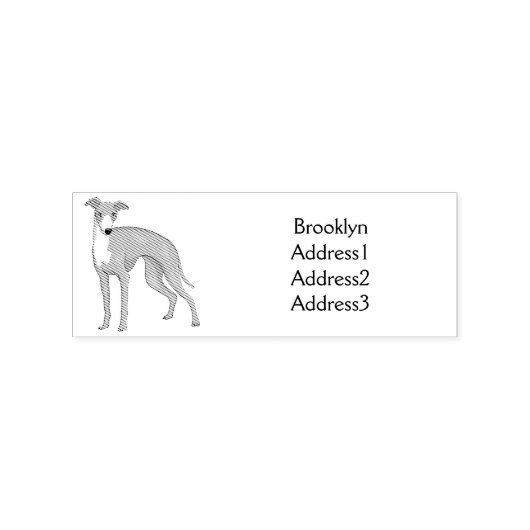 グレイハウンド犬の漫画イラストレーション ラバースタンプ (インプリント)