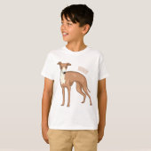 グレイハウンド犬の漫画イラストレーション Tシャツ (正面フル)